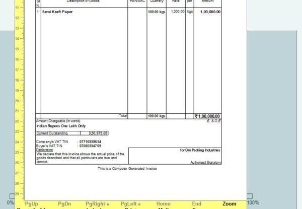 TALLY TDL OUTSTANDING DETAILS IN INVOICE